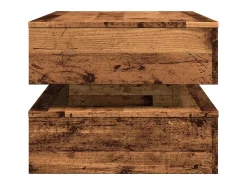 Mesa De Centro| Mesa de centro | Mesa de apoio com luzes LED 90x50x40 cm madeira velha Castanho