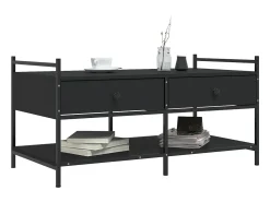 Mesa De Centro* Mesa de centro | Mesa de apoio 99x50x50 cm derivados de madeira Preto