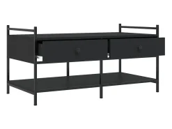 Mesa De Centro* Mesa de centro | Mesa de apoio 99x50x50 cm derivados de madeira Preto