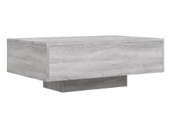 Mesa De Centro* Mesa de centro | Mesa de apoio com luzes LED 85x55x31 cm sonoma Cinzento