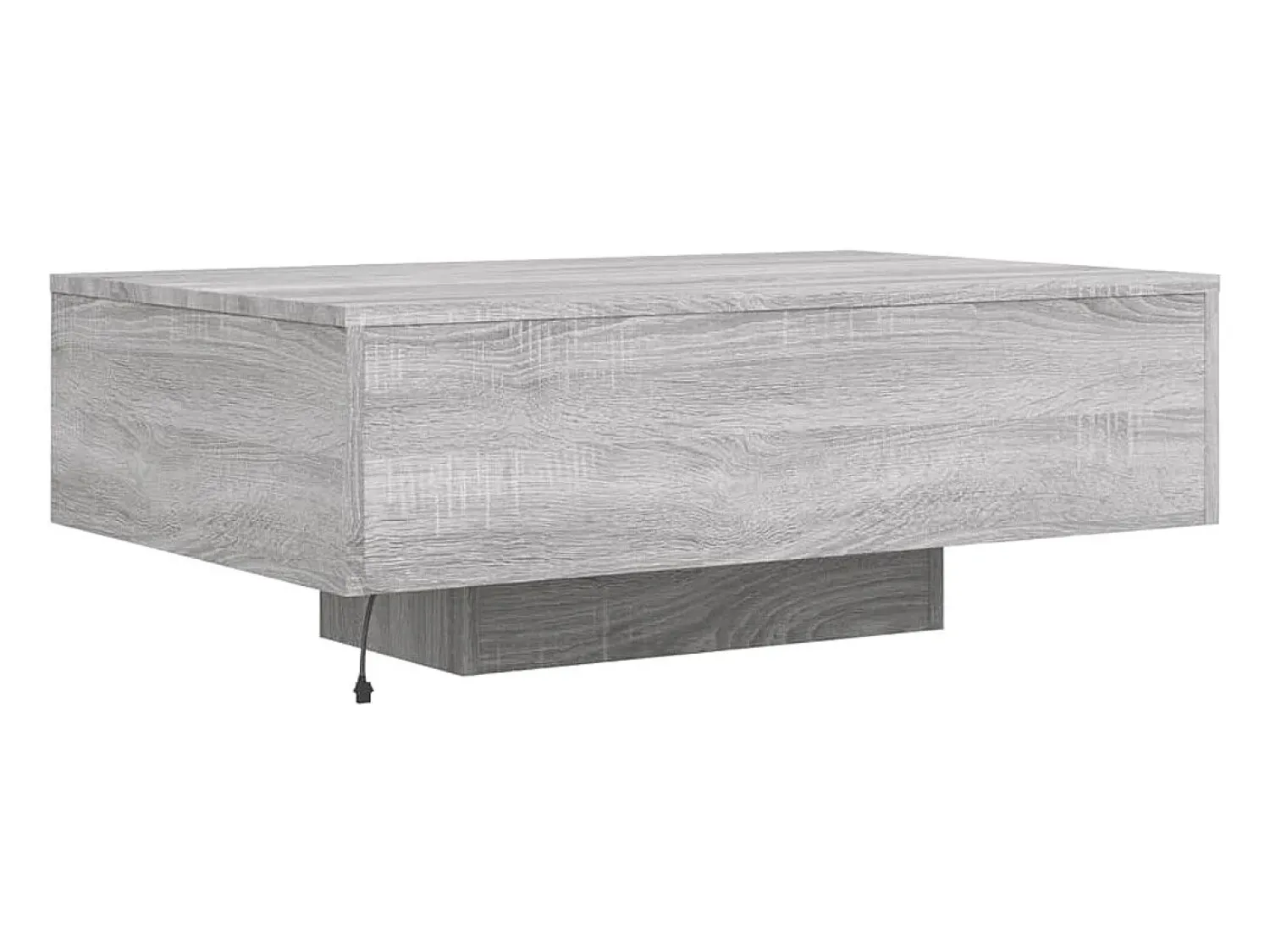 Mesa De Centro* Mesa de centro | Mesa de apoio com luzes LED 85x55x31 cm sonoma Cinzento