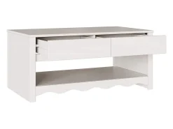 New Mesa de centro | Mesa de apoio | Mesa de café com gaveta Drammen 99x55x45 cm Branco