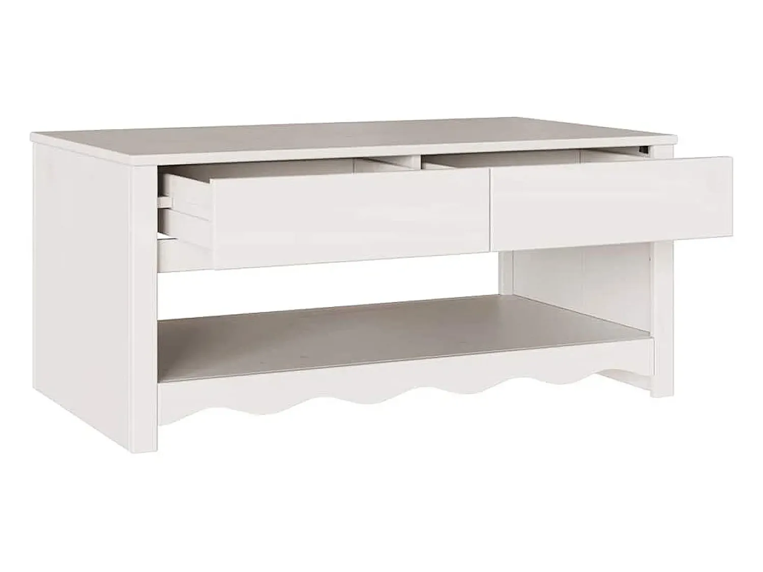 New Mesa de centro | Mesa de apoio | Mesa de café com gaveta Drammen 99x55x45 cm Branco