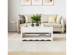 New Mesa de centro | Mesa de apoio | Mesa de café com gaveta Drammen 99x55x45 cm Branco