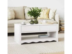 New Mesa de centro | Mesa de apoio | Mesa de café com gaveta Drammen 99x55x45 cm Branco