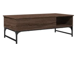 Mesa De Centro* Mesa de centro | Mesa de apoio 100x50x35 cm deriv. madeira/metal carvalho Castanho
