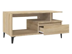 Mesa de centro | Mesa de apoio 90x49x45 cm derivados de madeira carvalho sonoma^ Mesa De Centro