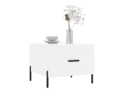 Mesa De Centro| Mesa de centro | Mesa de apoio 50x50x40 cm madeira processada brilhante Branco