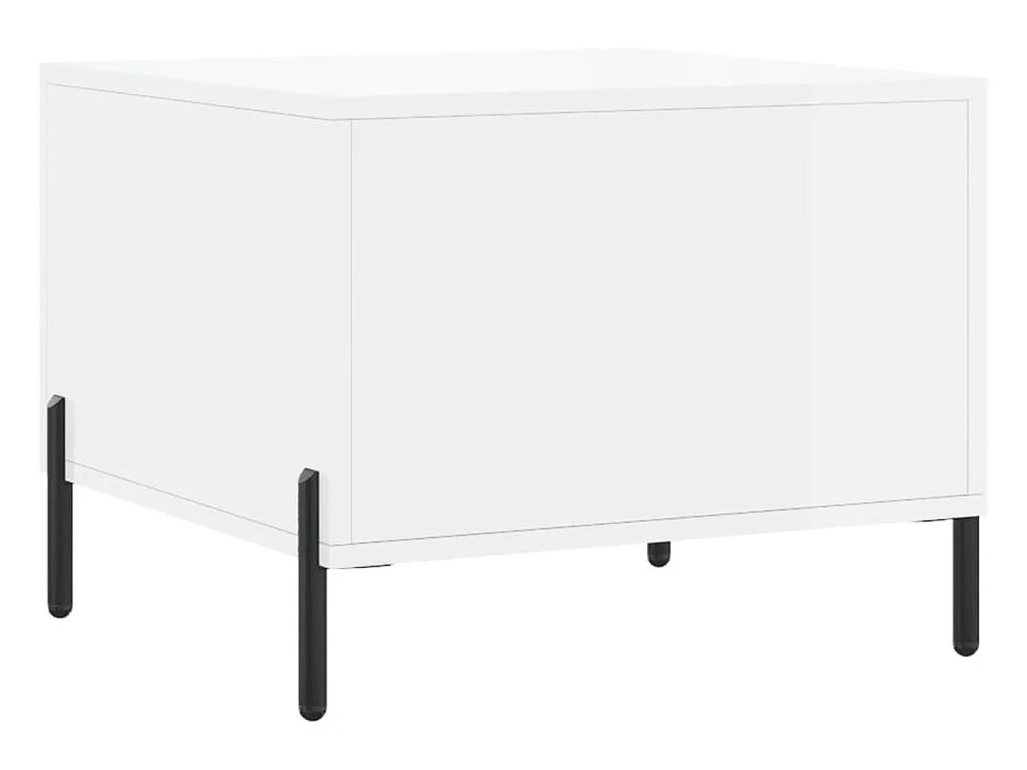 Mesa De Centro| Mesa de centro | Mesa de apoio 50x50x40 cm madeira processada brilhante Branco