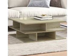 Mesa De Centro| Mesa de centro | Mesa de apoio 70x70x29 cm contraplacado carvalho sonoma Castanho