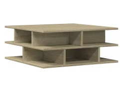 Mesa De Centro| Mesa de centro | Mesa de apoio 70x70x29 cm contraplacado carvalho sonoma Castanho
