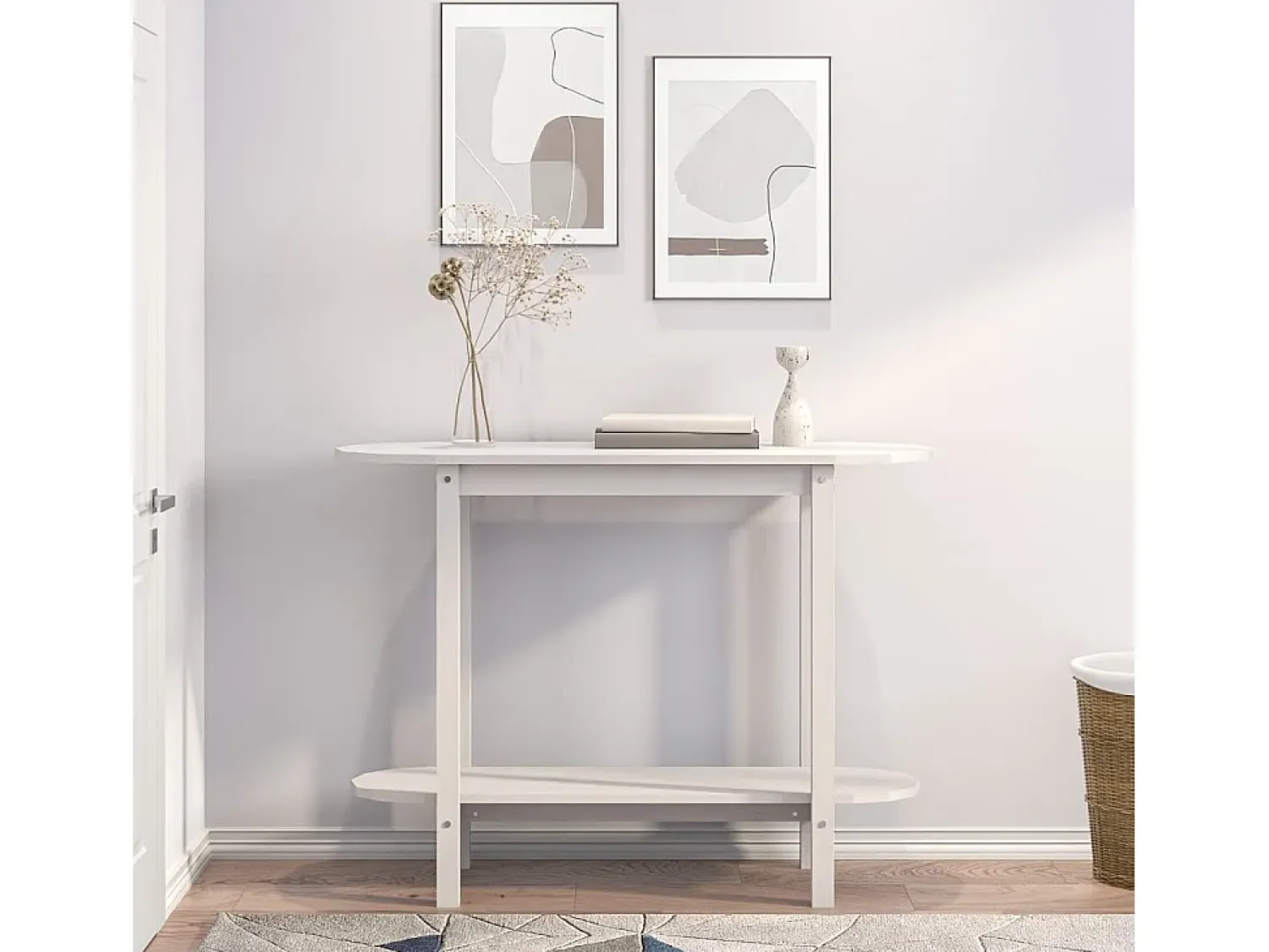 Best Mesa de centro | Mesa de apoio | Mesa consola 110x40x80 cm pinho maciço Branco