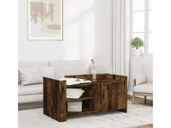 Mesa De Centro| Mesa de centro | Mesa de apoio 100x50x50cm derivados de madeira carvalho fumado Castanho