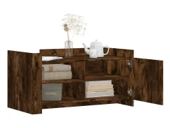 Mesa De Centro| Mesa de centro | Mesa de apoio 100x50x50cm derivados de madeira carvalho fumado Castanho