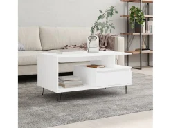Mesa De Centro| Mesa de centro | Mesa de apoio 90x49x45 cm derivados de madeira Branco