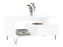 Mesa De Centro| Mesa de centro | Mesa de apoio 90x49x45 cm derivados de madeira Branco