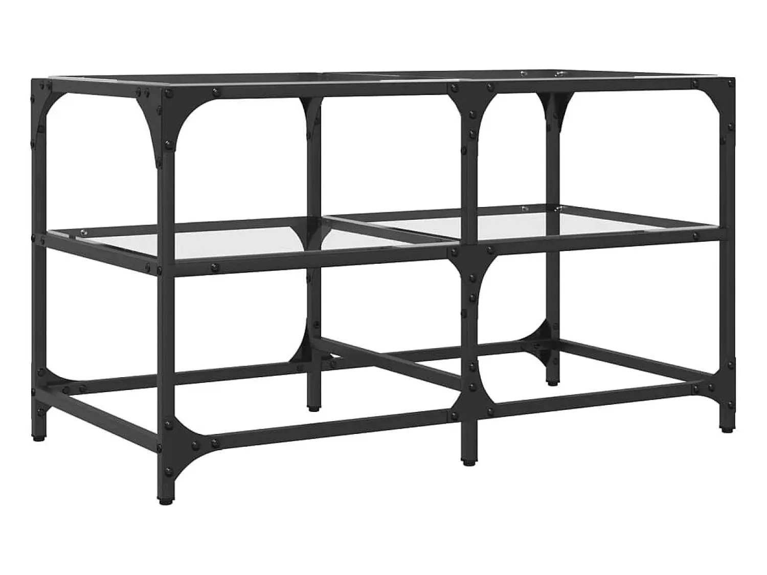 Mesa De Centro* Mesa de centro | Mesa de apoio c/ topo em vidro 78.5x40x45 cm aço Transparente