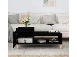 New Mesa de centro | Mesa de apoio 100x50x45 cm derivados de madeira Preto