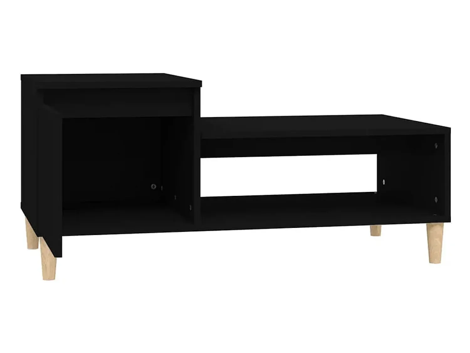 New Mesa de centro | Mesa de apoio 100x50x45 cm derivados de madeira Preto
