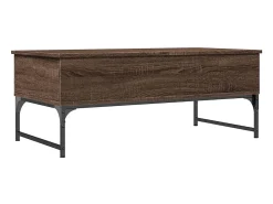 Mesa De Centro| Mesa de centro | Mesa de apoio 100x50x40 cm deriv. madeira/metal carvalho Castanho