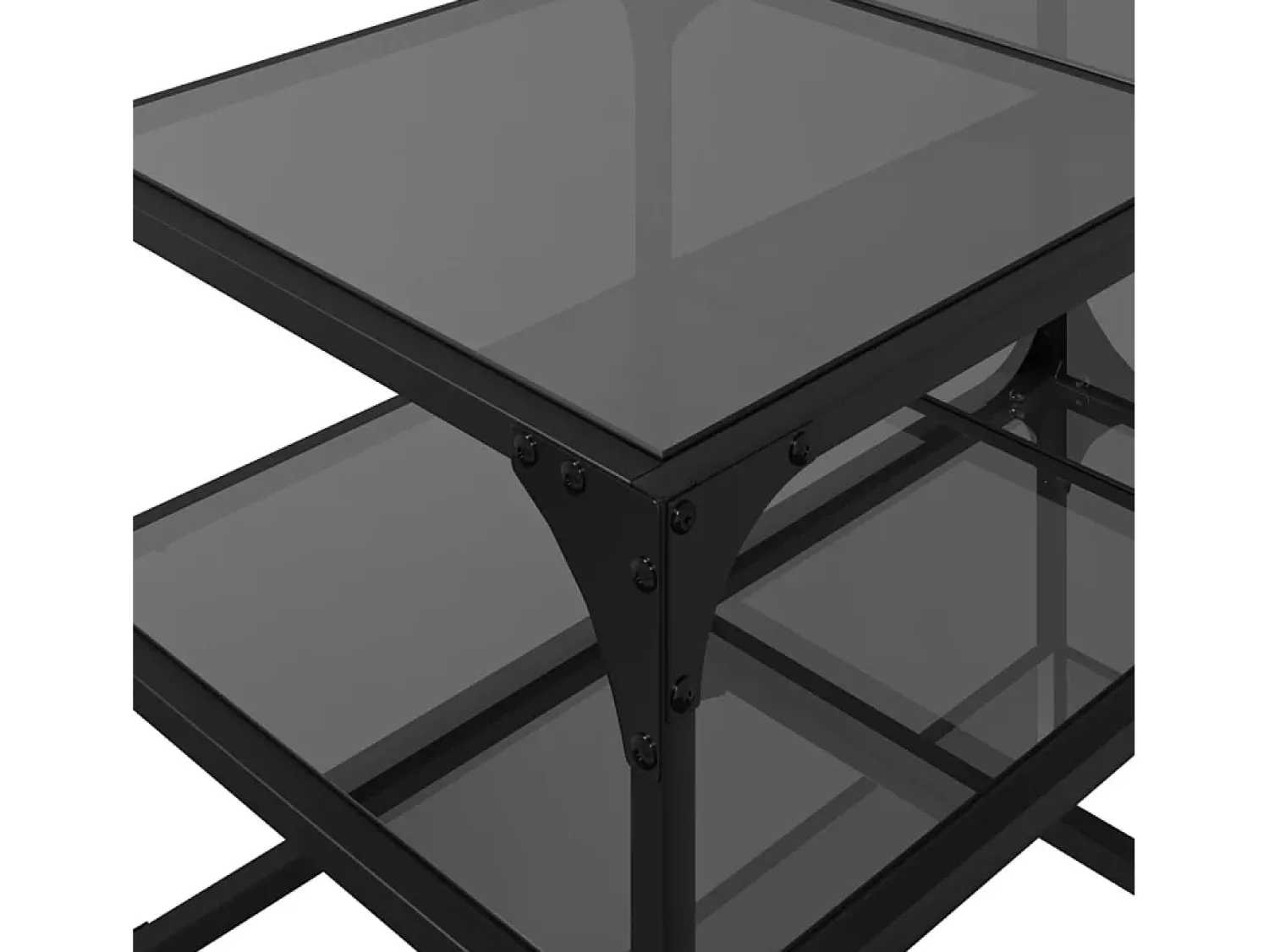 Mesa de centro | Mesa de apoio com topo em vidro 78.5x40x45 cm aço^ Mesa De Centro