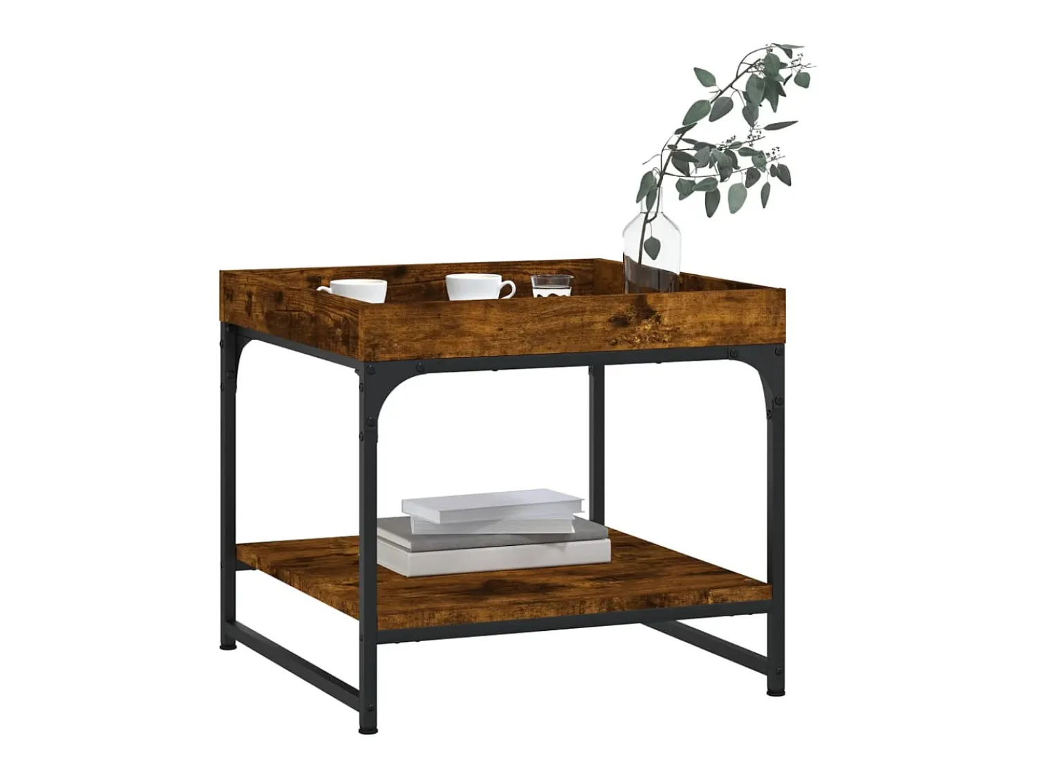 Mesa de centro | Mesa de apoio 49.5x49.5x45cm derivados madeira carvalho fumado^ Mesa De Centro