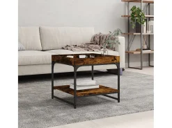 Mesa de centro | Mesa de apoio 49.5x49.5x45cm derivados madeira carvalho fumado^ Mesa De Centro