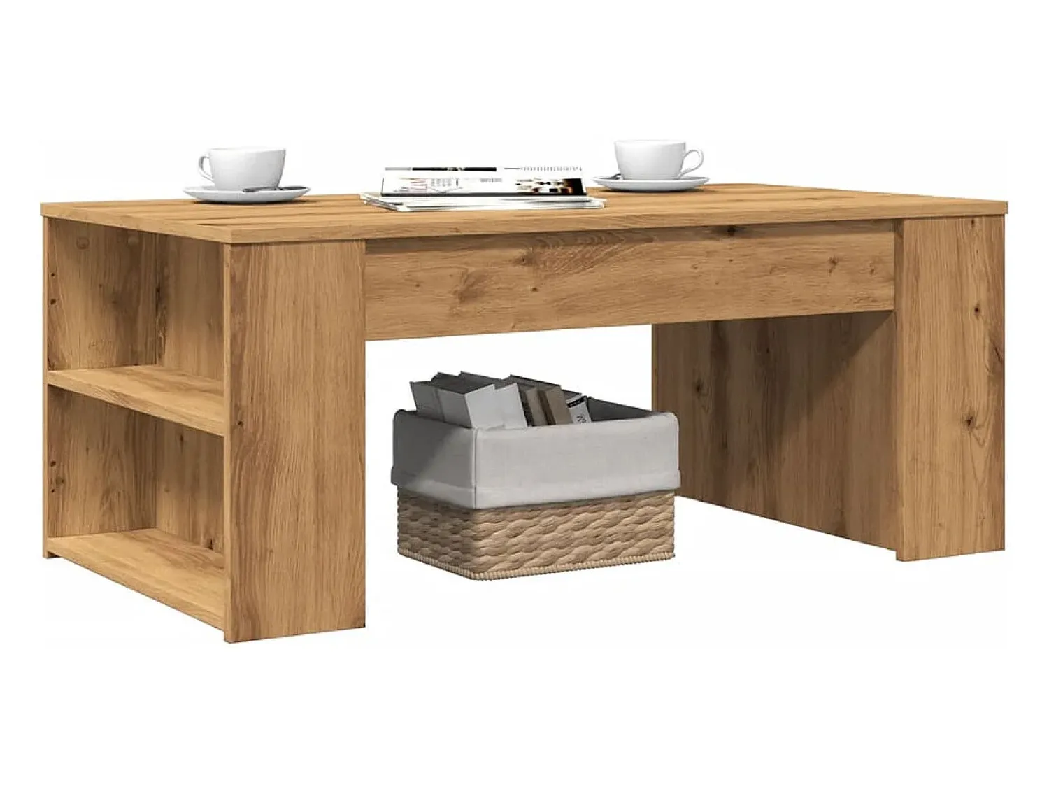 Mesa de centro | Mesa de apoio | Mesa de café 102x55x42cm derivados de madeira carvalho artisiano^ Mesa De Centro