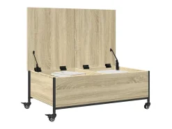 Mesa de centro | Mesa de apoio com rodas derivados de madeira carvalho sonoma^ Mesa De Centro