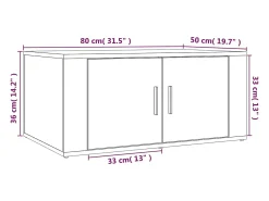 Mesa De Centro* Mesa de centro | Mesa de apoio 80x50x36 cm derivados madeira cimento Cinzento