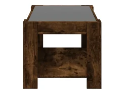 Mesa De Centro| Mesa de centro | Mesa de apoio c/ LEDs 73x53x45 cm derivados de madeira Castanho