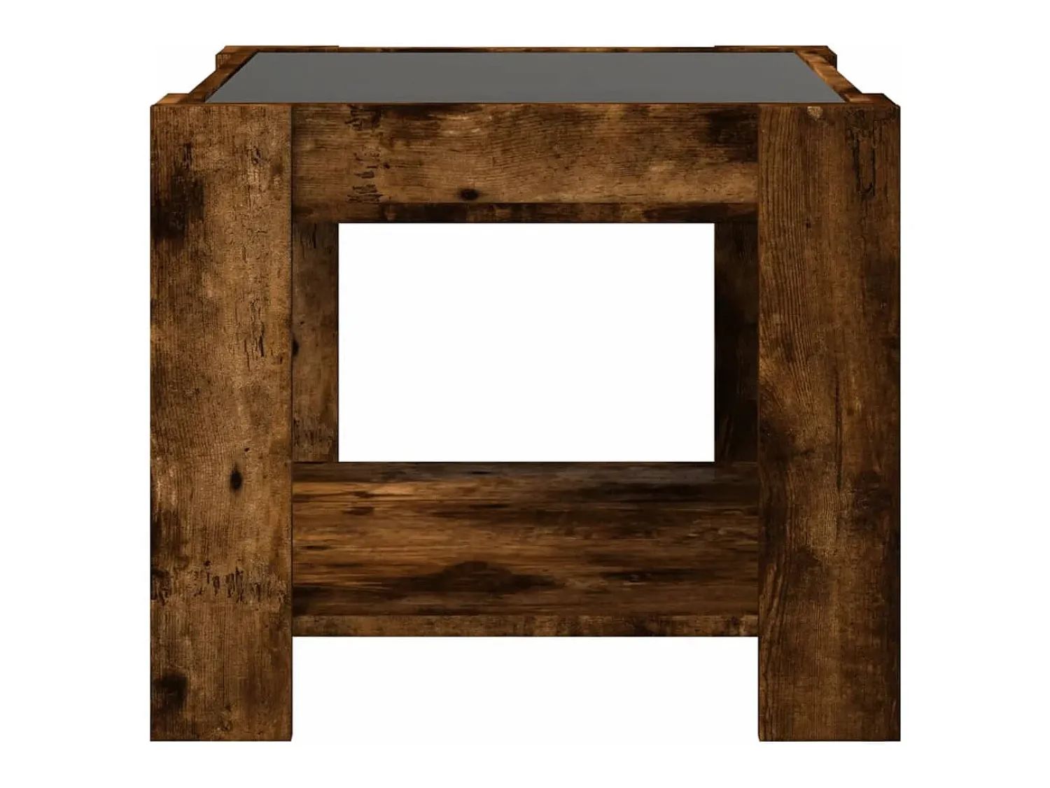 Mesa De Centro| Mesa de centro | Mesa de apoio c/ LEDs 53x53x45 cm derivados de madeira Castanho