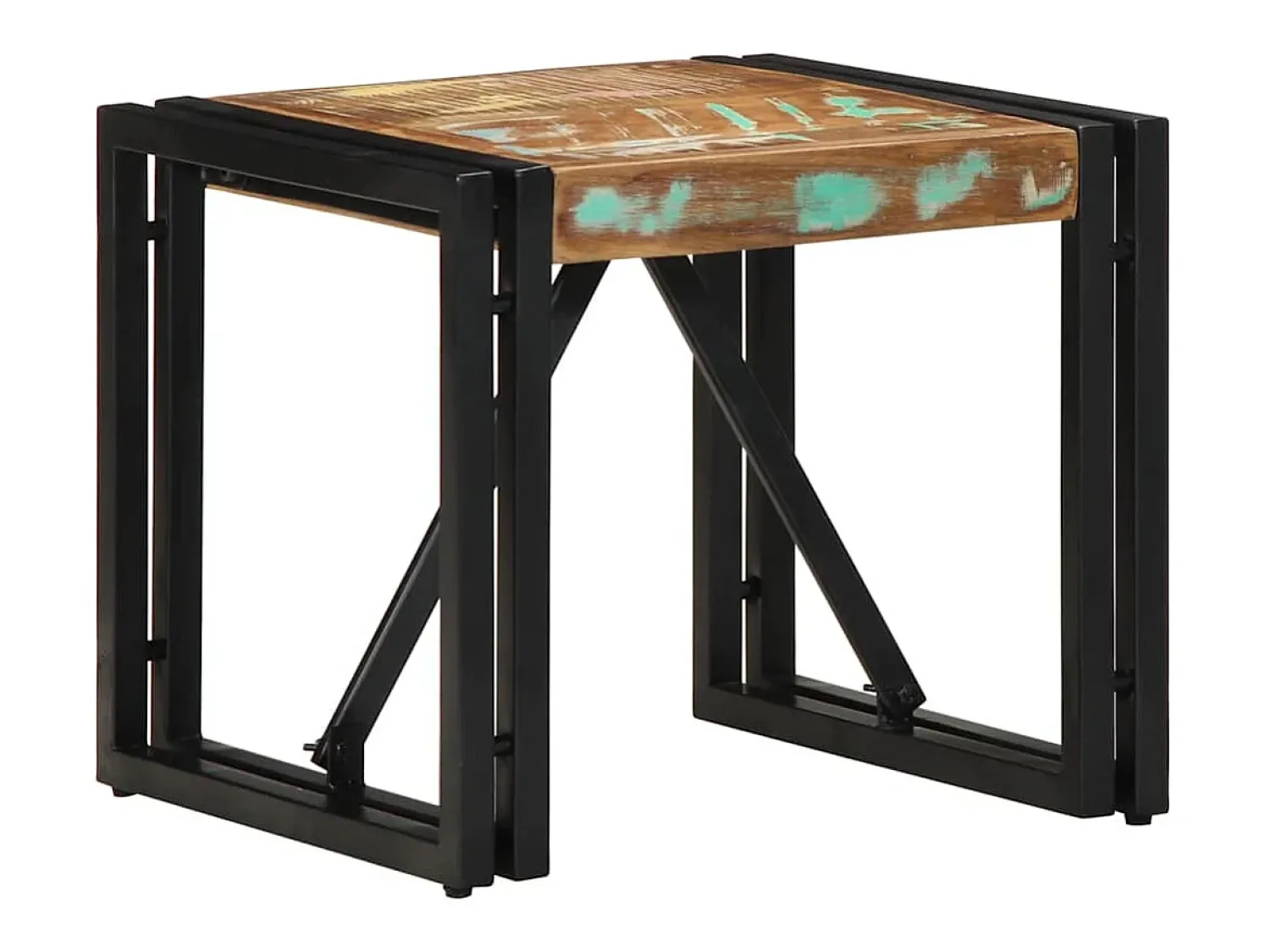 Mesa de centro | Mesa de apoio 40x40x35 cm madeira maciça recuperada^ Mesa De Centro