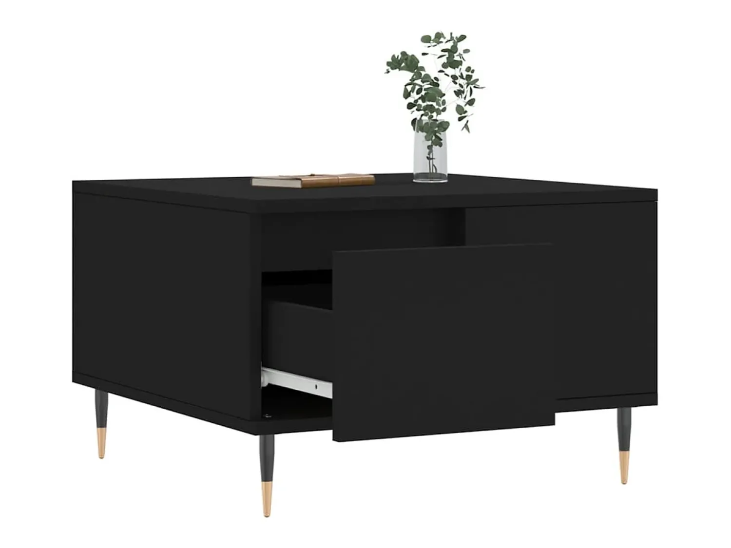 Mesa De Centro| Mesa de centro | Mesa de apoio 55x55x36.5 cm derivados de madeira Preto