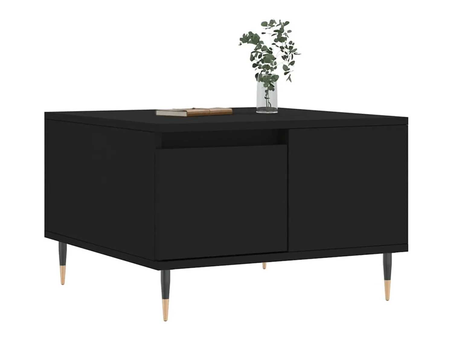 Mesa De Centro| Mesa de centro | Mesa de apoio 55x55x36.5 cm derivados de madeira Preto