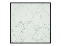 Mesa De Centro| Mesa de centro | Mesa de apoio 90x90x50 cm com vidro marmorizado branco Preto