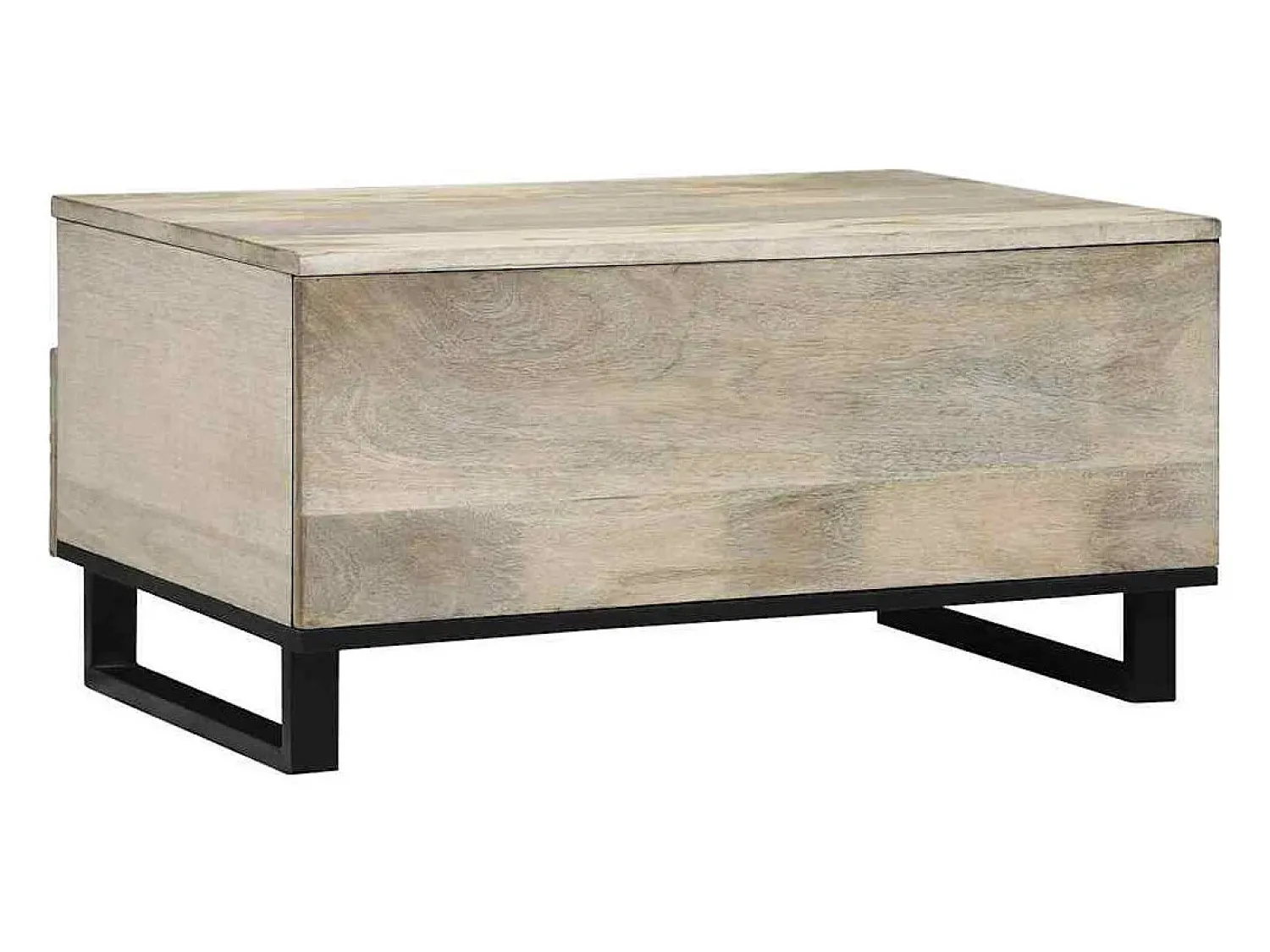 Mesa de centro | Mesa de apoio com gaveta Bege e Preto 80x54x40 cm^ Mesa De Centro