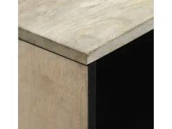 Mesa de centro | Mesa de apoio com gaveta Bege e Preto 80x54x40 cm^ Mesa De Centro