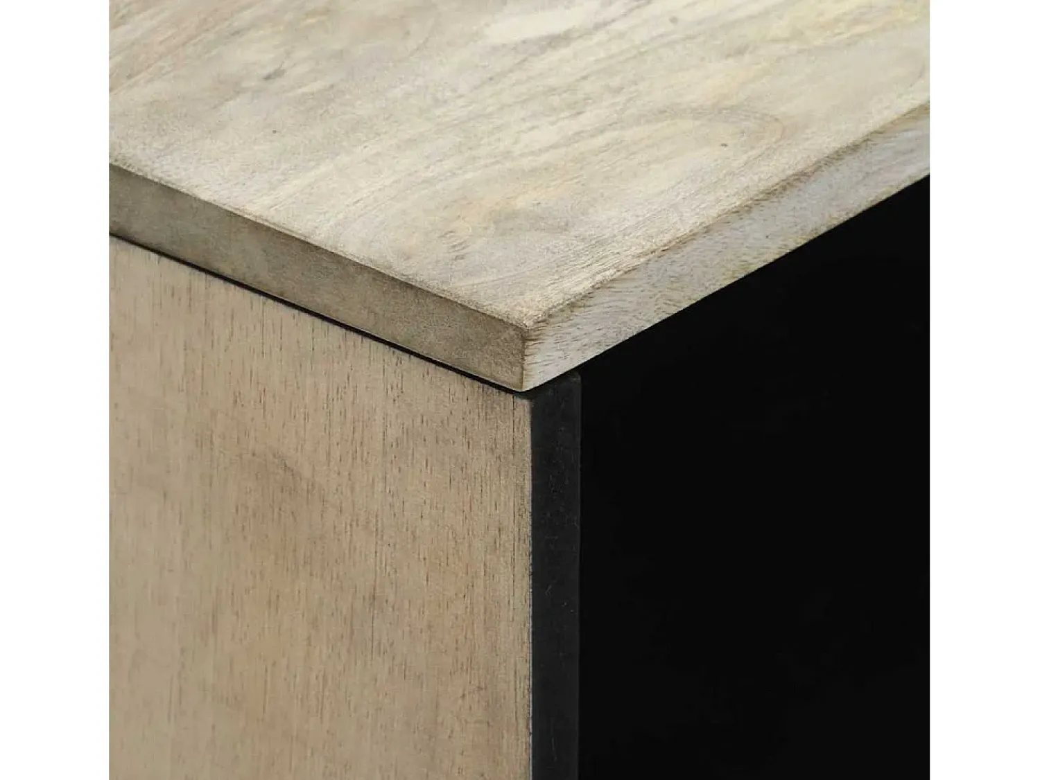 Mesa de centro | Mesa de apoio com gaveta Bege e Preto 80x54x40 cm^ Mesa De Centro
