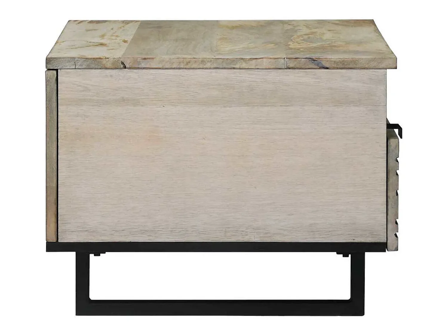 Mesa de centro | Mesa de apoio com gaveta Bege e Preto 80x54x40 cm^ Mesa De Centro