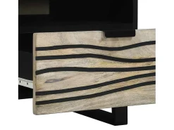 Mesa de centro | Mesa de apoio com gaveta Bege e Preto 80x54x40 cm^ Mesa De Centro