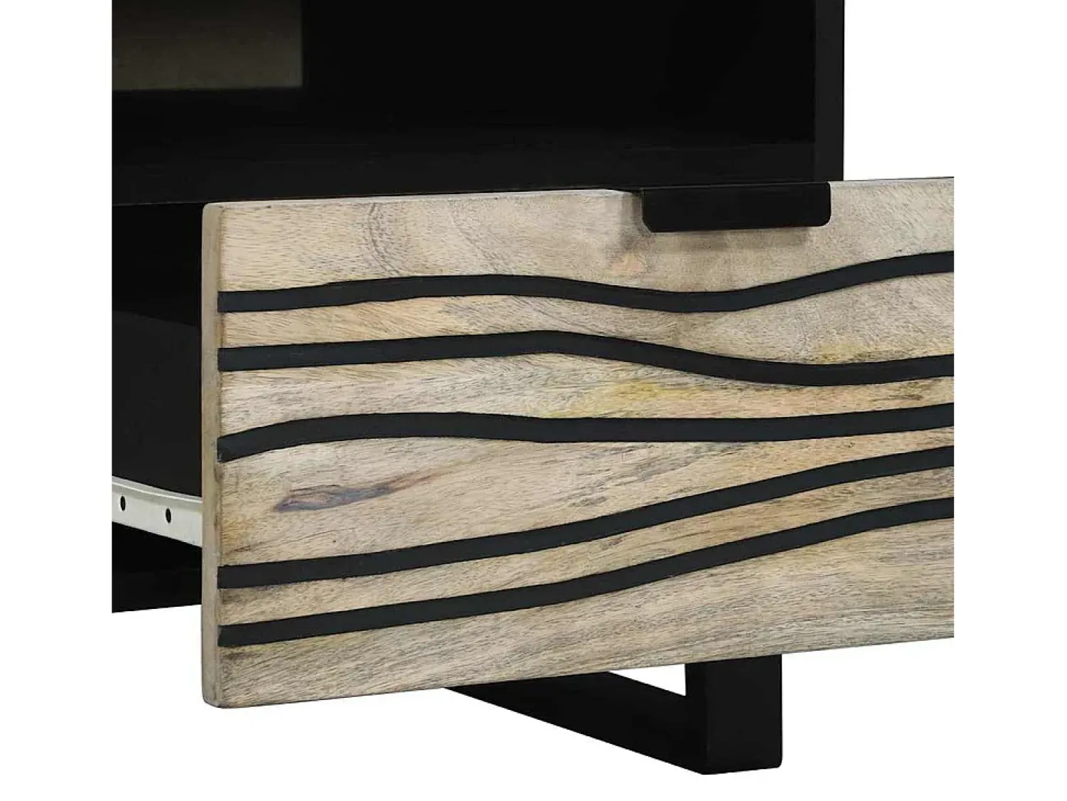Mesa de centro | Mesa de apoio com gaveta Bege e Preto 80x54x40 cm^ Mesa De Centro