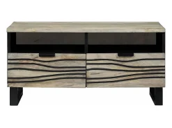 Mesa de centro | Mesa de apoio com gaveta Bege e Preto 80x54x40 cm^ Mesa De Centro