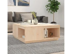Mesa de centro | Mesa de apoio | Mesa de café 100x101x40.5 cm madeira de pinho maciça^ Mesa De Centro