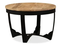 Online Mesa de centro | Mesa de apoio | Mesa de café madeira de mangueira maciça áspera 60x40 cm Castanho