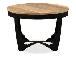 Online Mesa de centro | Mesa de apoio | Mesa de café madeira de mangueira maciça áspera 60x40 cm Castanho