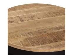 Online Mesa de centro | Mesa de apoio | Mesa de café madeira de mangueira maciça áspera 60x40 cm Castanho