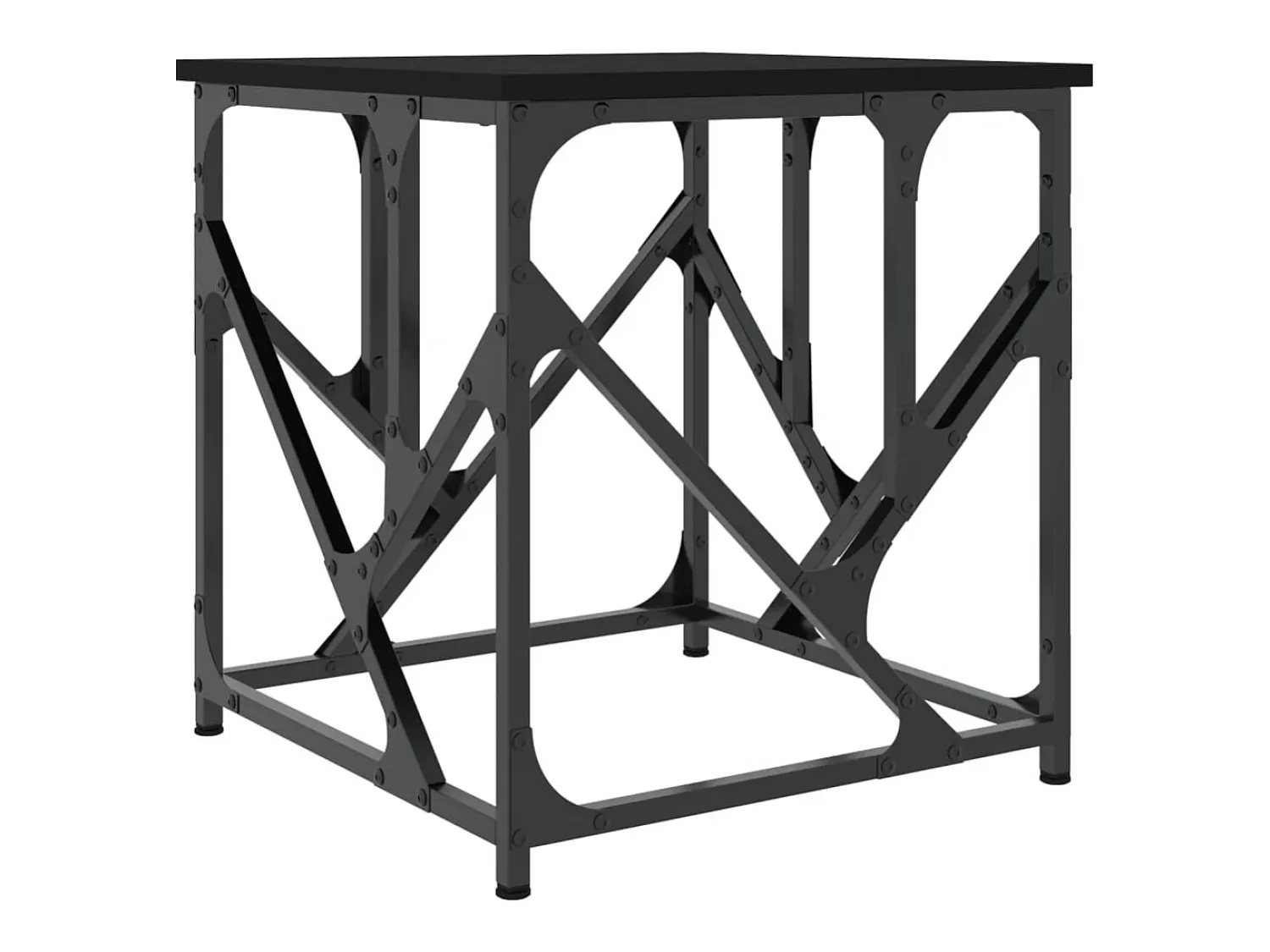 Mesa De Centro| Mesa de centro | Mesa de apoio 45x45x47.5 cm derivados de madeira Preto