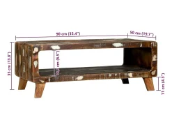 Mesa de centro | Mesa de apoio | Mesa de café 90x50x35 cm Madeira recuperada maciça^ Mesa De Centro