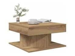 Mesa De Centro| Mesa de centro | Mesa de apoio 55x55x30 cm derivados de madeira carvalho artisiano Castanho